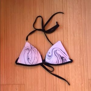 Marbled triangle bikini top